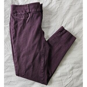 Banana Republic Sloan Fit Pants Womens 0P Purple Bi-Stretch Ankle Petite